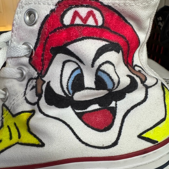 Converse Super Mario High-Top Sneakers size 11 - Artist hand painted! - Picture 3 of 9